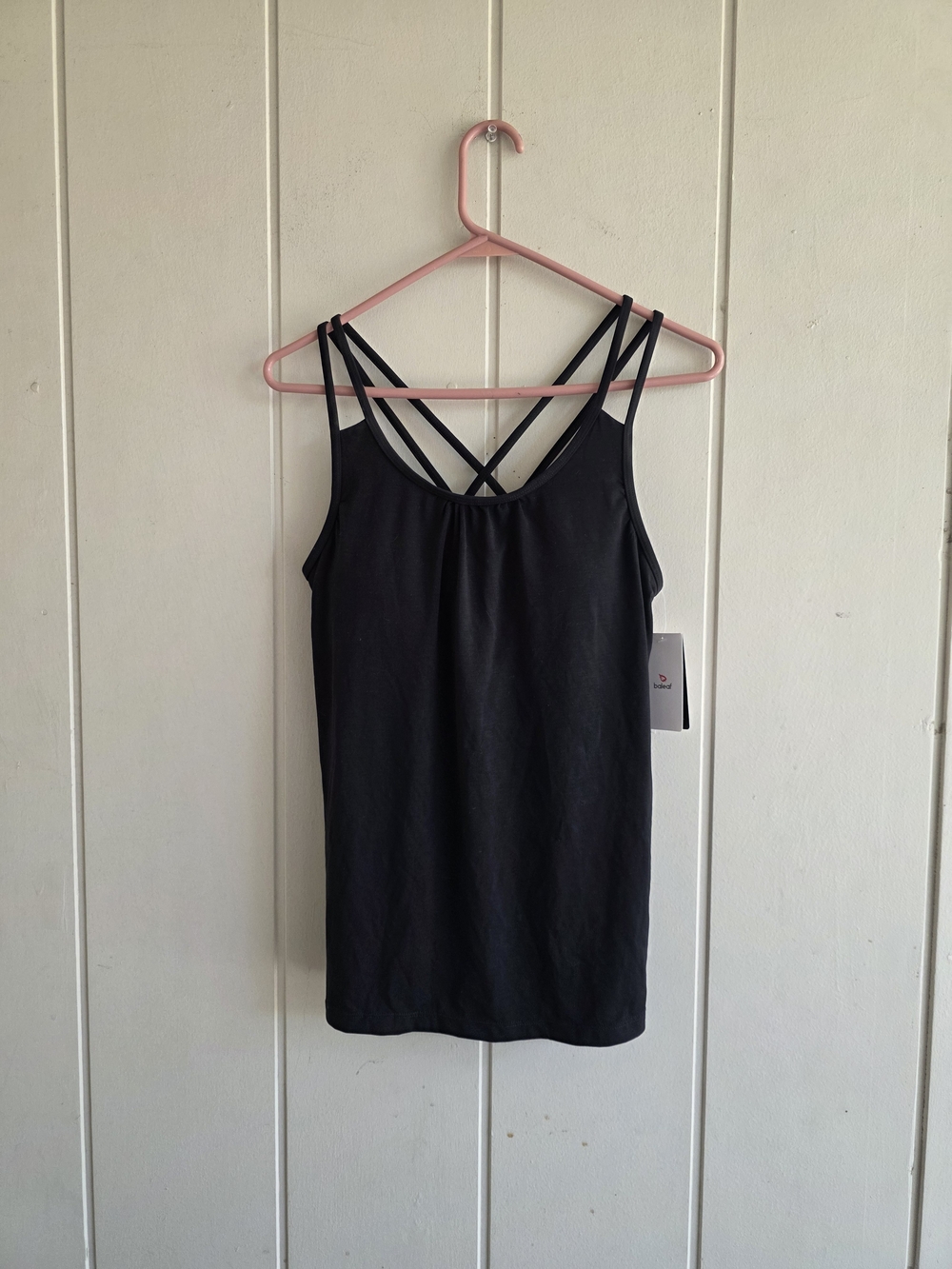 Baleaf Tank Top Strappy Black Built In Bra New With Tags Medium Black